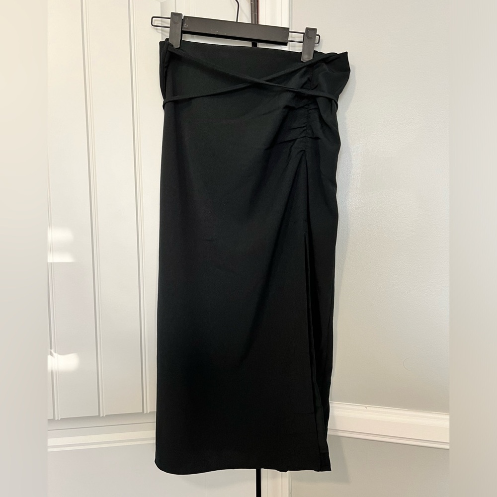 Abercrombie & Fitch cinched waist midi skirt lace up